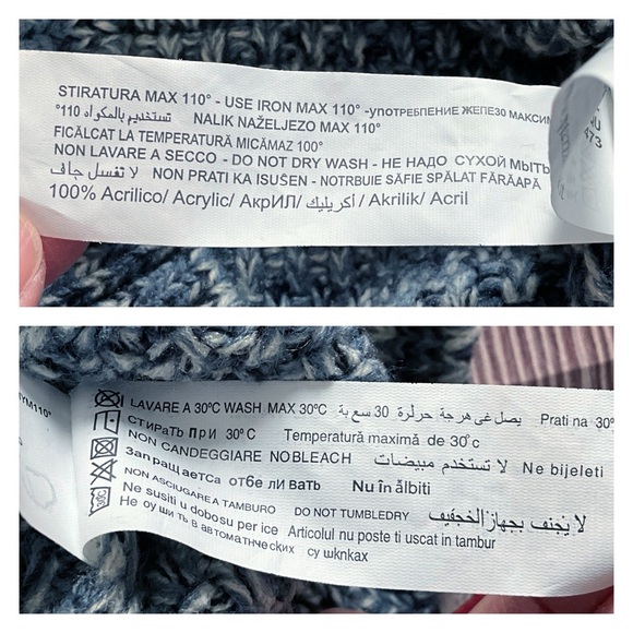 Piazza Italia Man Ombre Pullover Cowlneck Sweater Long Sleeves - Picture 5 of 9